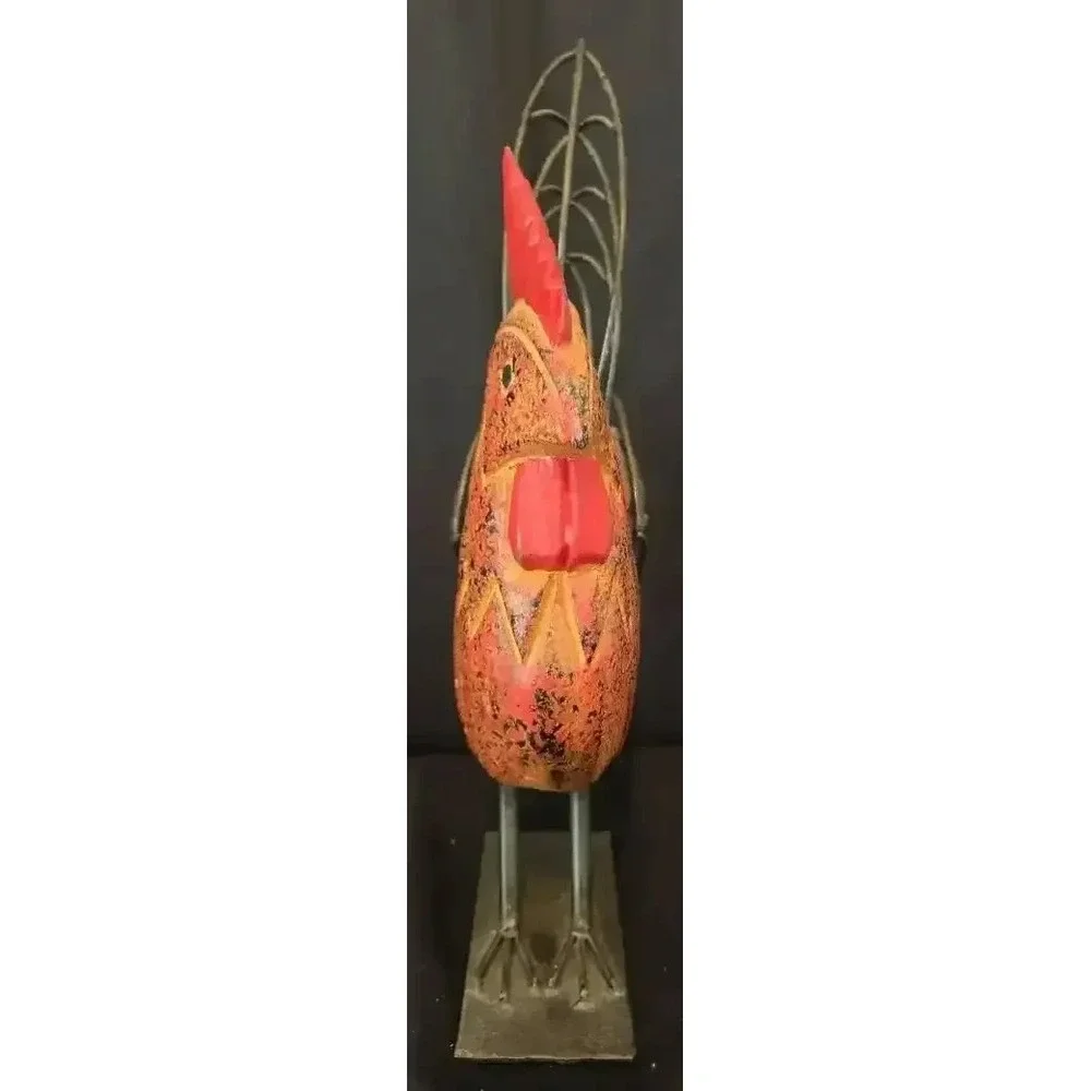 Metal Rooster Decor Collection Red Rooster
